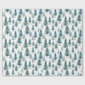 Papier Cadeau Arbre de Noël simple aquarelle (Plat)