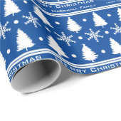 Papier Cadeau Arbre de Noël Snowflick Pick Your Color (Coin rond)