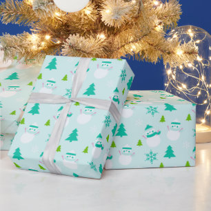Papier Cadeau Arbre de Noël Snowflics Moderne Noël