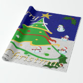 Papier Cadeau Arbre de Noël & Snowmen - (Déroulé)