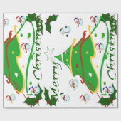 Papier Cadeau Arbre de Noël & Snowmen - (Plat)