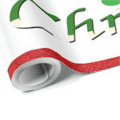 Papier Cadeau Arbre de Noël & Snowmen - (Coin rond)