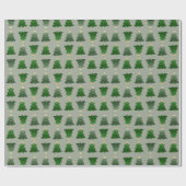 Papier Cadeau Arbre de Noël sur l'argent fait sur commande (Plat)