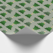Papier Cadeau Arbre de Noël sur l'argent fait sur commande (Coin)