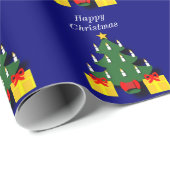 Papier Cadeau Arbre de Noël traditionnel aux bougies (Coin rond)