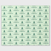 Papier Cadeau Arbre de Noël vert (Plat)