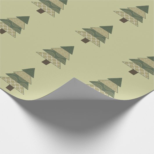 Papier Cadeau Arbre de Noël vert chic (Coin)