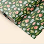 Papier Cadeau Arbre de Noël vert millésimé