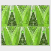 Papier Cadeau Arbre de Noël vert moderne avec étoile (Plat)