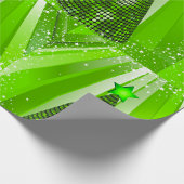 Papier Cadeau Arbre de Noël vert moderne avec étoile