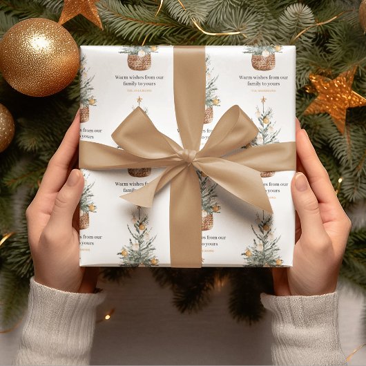 Papier Cadeau Arbre de Noël Vintage | Joyeux Fêtes