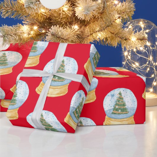 Papier Cadeau Arbre de Noël Waterglobes (Vacances)