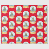 Papier Cadeau Arbre de Noël Waterglobes (Plat)