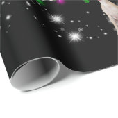 Papier Cadeau Arbre De Noël Whippet Couvert De Flamme De Flamme (Coin rond)