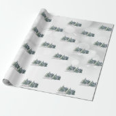 Papier Cadeau Arbre de pin aquarelle,Forêt (Déroulé)