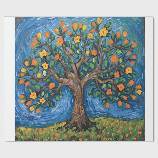 Papier Cadeau Arbre de vie artwork,Celtique (Plat)