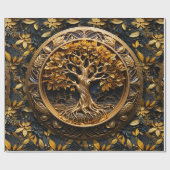 Papier Cadeau Arbre de vie et connaissance sacrée Viking (Plat)