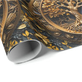 Papier Cadeau Arbre de vie et connaissance sacrée Viking (Coin rond)