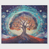 Papier Cadeau Arbre de vie, l'amour éthérée rencontre la nature (Plat)