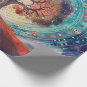 Papier Cadeau Arbre de vie, l'amour éthérée rencontre la nature (Coin)