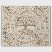 Papier Cadeau Arbre de vie - Motif runique de Yggdrasil (Plat)