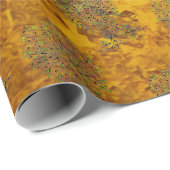 Papier Cadeau Arbre De Vie - Spirales Fruits Feuille 1 (Coin rond)