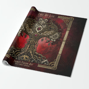 Papier Cadeau Arbre de Vie – Steampunk Gothique Celtique