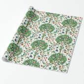 Papier Cadeau Arbre de William Morris de motif de la vie, vert (Déroulé)