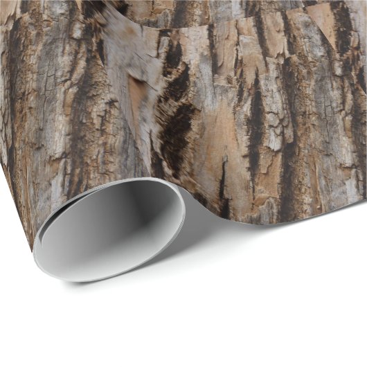 Papier Cadeau Arbre écorce I Abstrait naturel texturé (Coin rond)