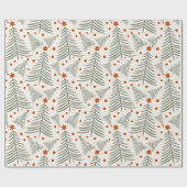 Papier Cadeau Arbre en terre cuite moderne et Noël étoilé (Plat)