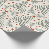 Papier Cadeau Arbre en terre cuite moderne et Noël étoilé (Coin)