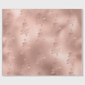 Papier Cadeau Arbre métallique rose Gold Noël moderne (Plat)