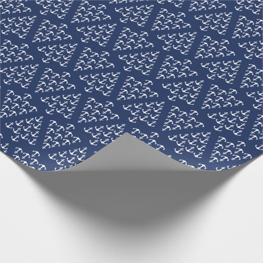 Papier Cadeau Arbre nautique d'Ancre de Noël côtier de plage (Coin)