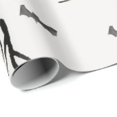 Papier Cadeau Arbre noir d'Halloween (Coin rond)