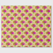 Papier Cadeau Arbre Oiseaux soleil (Plat)