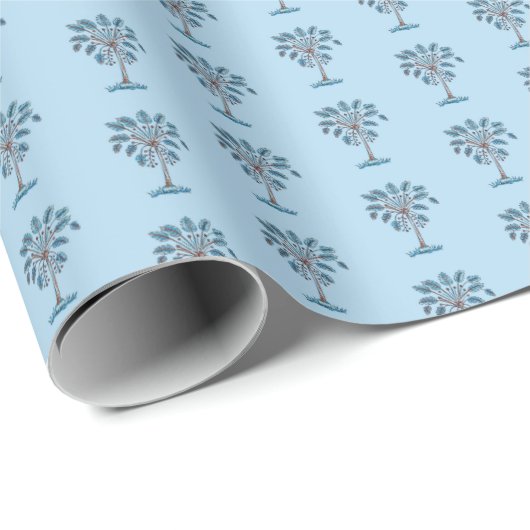 Papier Cadeau Arbre Palmetto en impression par blocs (Coin rond)