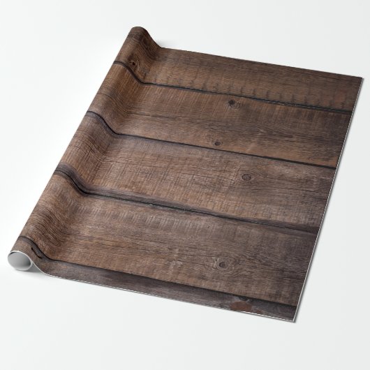 Papier Cadeau Arbre planches arrière - plan rustique (Déroulé)