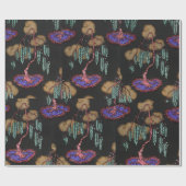 Papier Cadeau Arbre pochoir motif de style oriental Samarkande (Plat)