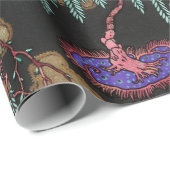 Papier Cadeau Arbre pochoir motif de style oriental Samarkande (Coin rond)