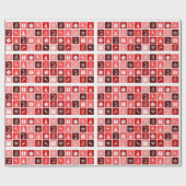 Papier Cadeau Arbre rouge Noël Père Noël Star Ornement (Plat)