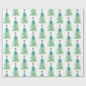 Papier Cadeau Arbre simple avec étoile rouge Noël (Plat)