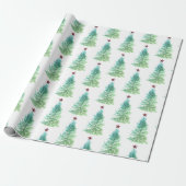 Papier Cadeau Arbre simple avec étoile rouge Noël (Déroulé)