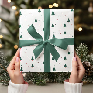 Papier Cadeau Arbre vert de Noël minimaliste
