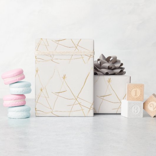 Papier Cadeau Arbres Abstraits de Noël Or Moderne Chic (Baby Shower)
