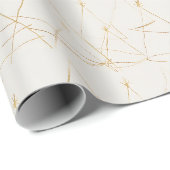 Papier Cadeau Arbres Abstraits de Noël Or Moderne Chic (Coin rond)