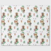 Papier Cadeau Arbres adorables | Teddy Bear Noël (Plat)