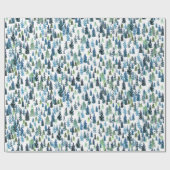 Papier Cadeau Arbres aquarelles (Plat)