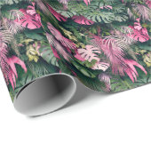 Papier Cadeau Arbres Arrière - plans tropicaux (Coin rond)