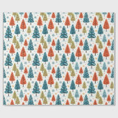 Papier Cadeau Arbres Colorés (Plat)