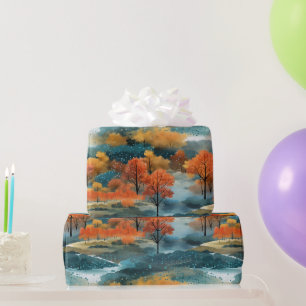 Papier Cadeau Arbres colorés d'automne N°4